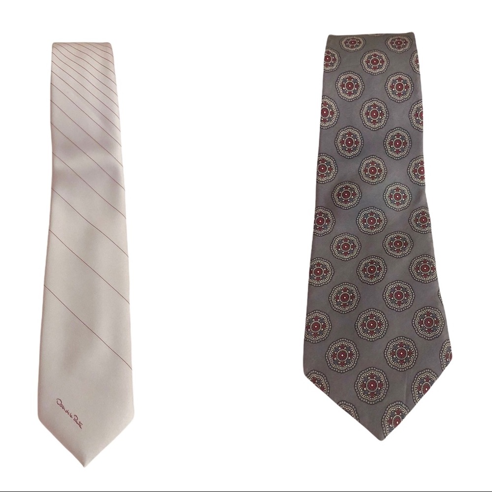 Oscar de la Renta lot of 2 men designer ties